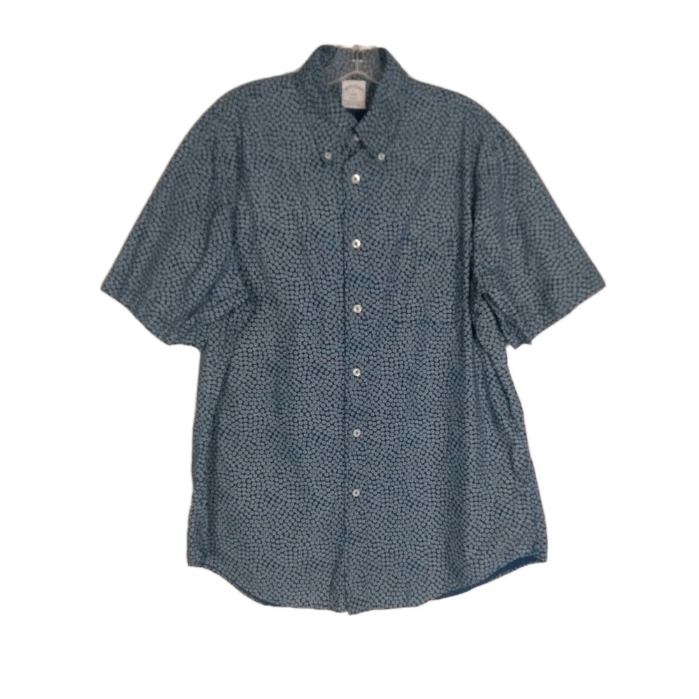 Brooks Brothers‎ 1818 Regent Cotton Original Polo Geometric Shirt Short Sleeve L